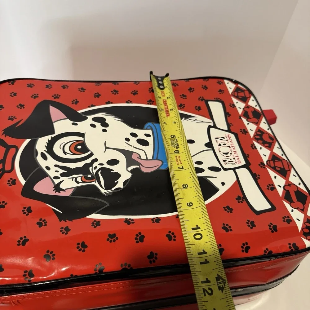 Vintage Disney 101 Dalmatians Rolling Suitcase Bone Shaped Handle 1990s Luggage